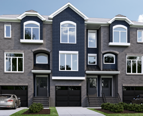 Oakley Brotherton Rendering A Rendering Image of the Redknot Oakley Townhome Building